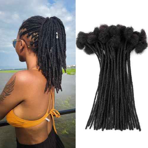 Loc Extensions Human Hair 0.4cm&0.6 cm&0.8cm width 4-18inch 10, 20, 40, 100 strands 100% Human Hair Locs Extensions for Men Women Natural Dreadlocks Can Be Dyed Bleached Curled 0.8cm 10inch 60 Strands