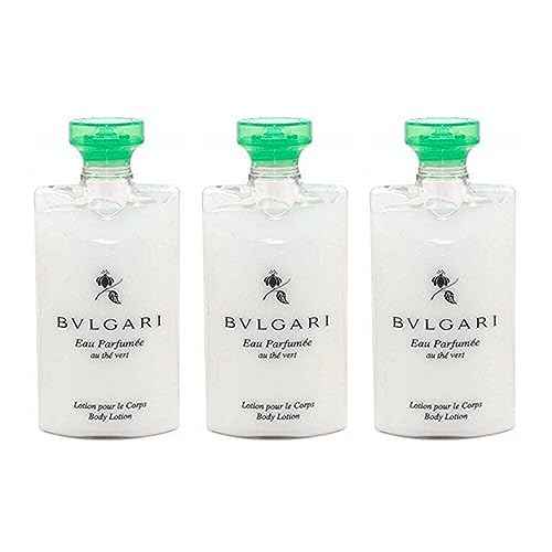 BVLGARI Au The Vert (Green Tea) Lotion - Set of 3, 2.5 Fluid Ounces Bottles