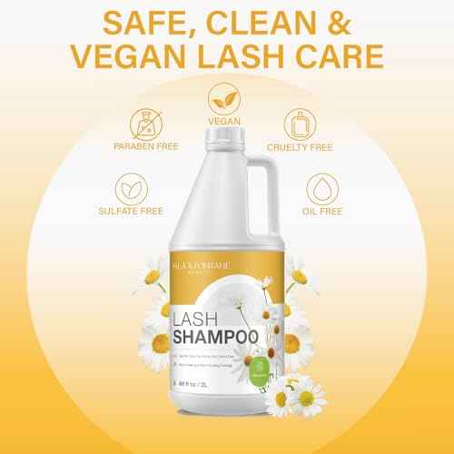 ISLA & FONTANE Lash Shampoo Bulk ? Multi-Scent Series ? 68 fl oz / 2L | Gentle Eyelash Cleanser for Lash Extensions | Non-Irritating | Professional Lash Bath Foam For Salon And Home Use (Chamomile)