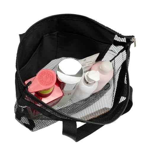 Mesh Shower Caddy Bag Portable Hanging Toiletry and Bath Organizer with Zipper for Travel, Gym, Camping, College Dorms, Beach