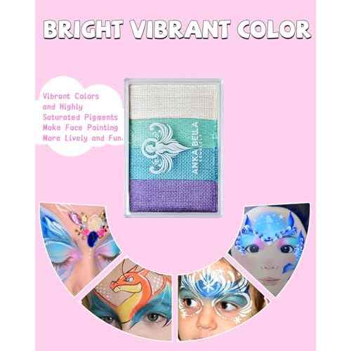 Anka Bella Professional Water Activated Rainbow Cake Face Paint£¨Pearl Sky£©50gm,Hypoallergenic, Non-Toxic,Face Body Painting Makeup