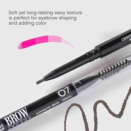 Vivienne Sab? Brow Arcade Eyebrow Pencil ? Micro Definer with Brush for Cool-Toned Hair, Smudge-Proof Color and Longwear Shape Enhancement, Shade 07 Ash Brown, 0.035 oz