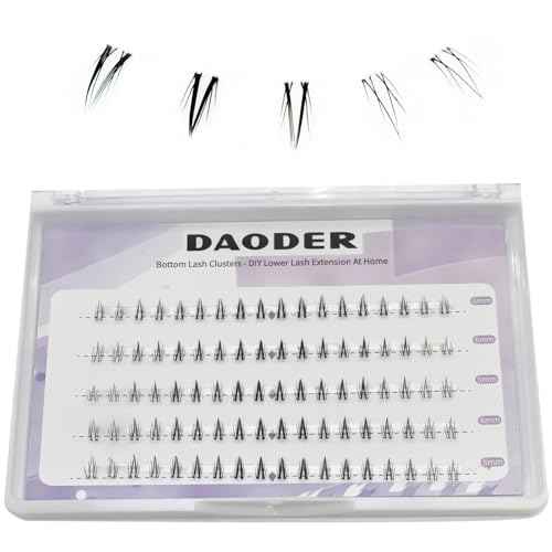 Bottom Lash Clusters DIY Eyelash Extensions - DAODER 90pcs Wispy Natural Look Clear Band Lashes for Bottom Eyelashes 6mm