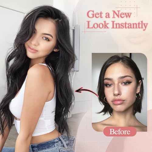 One Pieces Clip in Hair Extensions Human Hair Upgraded V-Shaped 5 Clips in Hair Extensions Human Hair Long One Piece Hairpiece for Women,16 Inch,#18P613 Gold Blonde Mixed Bleach Blonde,65g