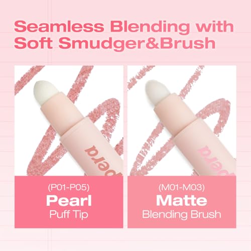 Peripera MOOD IN SHADE EYE STICK, Built-In Applicator (Smuger), Smudge-Proof, Easy Application, Creamy Shimmer Texture Eye Shadow Stick (P01 ICY BREEZE)