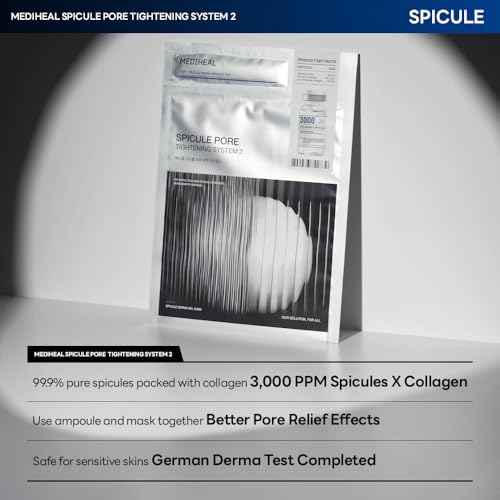 Mediheal Collagen Spicule 3000ppm Intensive Serum ? Micro Needle Serum for Pore Care, Soothing & Skin Texture Improvement, 2-Step Pore Care Set,Collagen Spicule Ampoule and Gel Mask Set,4 pcs