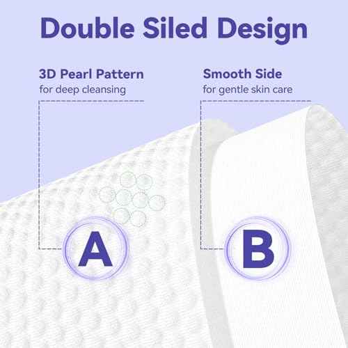 Disposable Face Towels, 10"¡¿12" XL Face Towelette Disposable, Soft Makeup Remover Dry Wipes, Thick Facial Tissue for Women Cleansing, Skin Care, 50 Count (2 Pack)