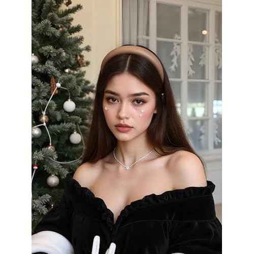 Headbands for Women Girls comfortable leather Fashion Hair Accessories Wide Head Bands Set Cute Non Slip Headband Pack in Brown Black White Trendy Styles for Fall Winter Wear