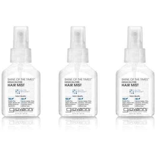 GIOVANNI Shine of the Times Finishing High-Gloss Hair Mist - Anti Frizz, Color Safe, Salon Quality, Cruelty-Free, No Parabens, Infused with Natural Botanical Ingredients - 4.3 oz (3 Pack)