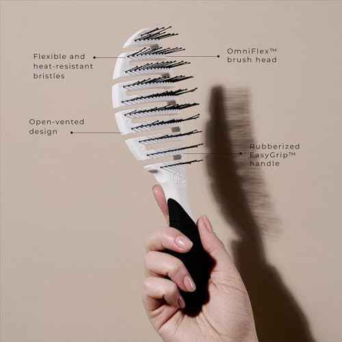 LolaVie x Wet Brush Custom Pro Flex Dry, White - 2 Pack - Detangle & Brush Wet or Dry Hair - Open-Vented Design, Heat-Resistant Bristles, EasyGrip Design - Cuts Drying Time