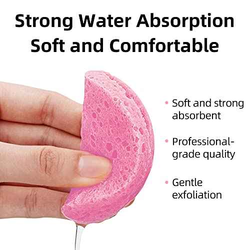 120-Count Compressed Facial Sponges|Kickleen 100% Natural Cellulose Cosmetic Spa Sponges for Daily Facial Cleansing|Makeup And Mask Removal|Exfoliating|Skin Massage|Pore Exfoliation (120 Count (Pink))