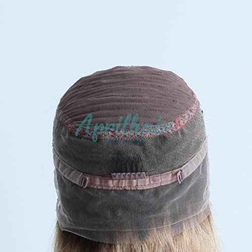 Pre-plucked Ombre #1B/27 Dark Root Honey Blonde 360 Lace Frontal Wigs Straight Glueless 150% Density Brazilian Virgin Human Hair With Baby Hair Full (12" inch, Straight)