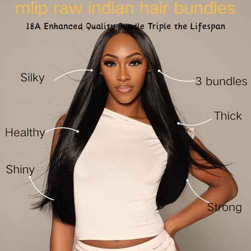 Human Hair Bundles Straight 3 Bundles Human Hair 26 26 26 Inch 100% Unprocessed 12A Brazilian Virgin Hair Bundles Weave Straight Human Hair Extensions