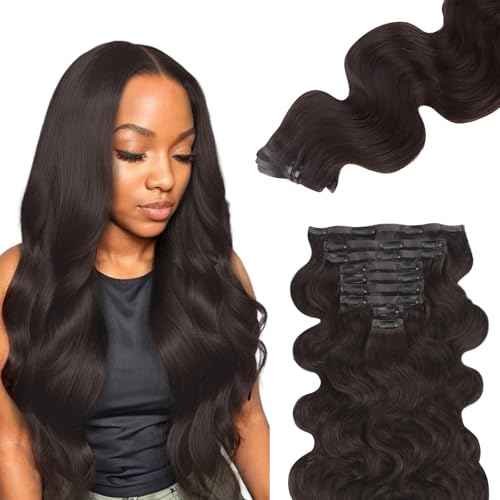 Lashey Seamless Clip in Hair Extensions Human Hair 150g 9pcs 20 Inch Body Wave #2 Dark Brown Clip in for Women PU Weft Hair Extensions
