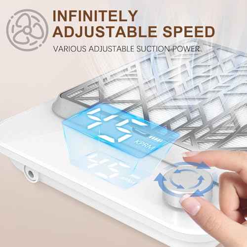 Cordless Nail Dust Collector Rechargeable, Professional Dust Collector Nail Tech Vacuum Fan Dust Collector for Acrylic Nails Dip Powder Removal Home Salon Manicures
