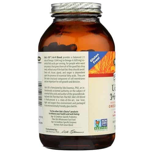 Flora Udo's Oil 3-6-9 Blend - Contains Organic Coconut, Flax Seed Oil & More - 180 Vegetarian Softgels