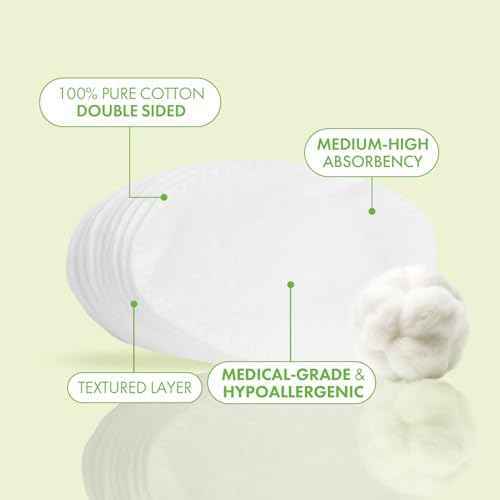 Intrinsics Cotton Naturelles (160 Count) - 2¡± Medium-High Absorbency Cotton Rounds, Lint-Free Hypoallergenic Cotton Pads, for Makeup Removal, Cleansing & Cosmetic Application
