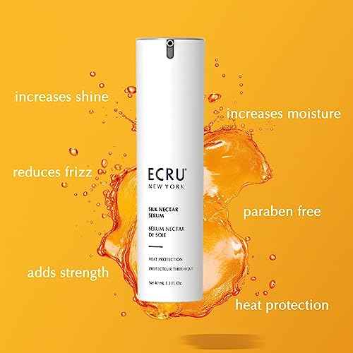 ECRU NEW YORK Silk Nectar Shine Serum, Lightweight Hair Serum, Shine Polish for Hair, TSA Friendly, 1.3oz