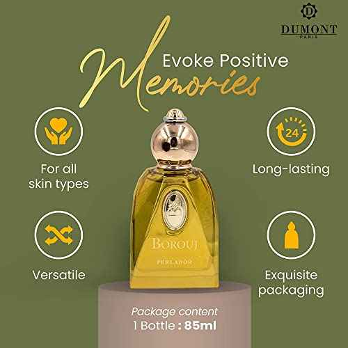 Dumont BOROUJ PERLADOR - 85ml - Unisex Perfume for Men & Women - Arab Inspired Fragrance with Musky Notes - Long Lasting Cologne Mist & Body Spray - for Him & Her