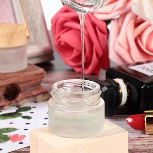 Geiserailie 10 Pieces Glass Cosmetic Containers Empty Sample Jars with Leak Proof Lids Makeup Sample Containers for Lotion Cream Cosmetic (15 Gram)