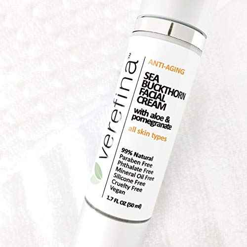 Verefina | Sea Buckthorn Anti-Aging Facial Cream | 99% Natural | Paraben Free | Pthalate Free | Mineral Oil Free | Silicone Free | Cruelty Free | Vegan | 1.7 oz | All Skin Types | For Sensitive Skin