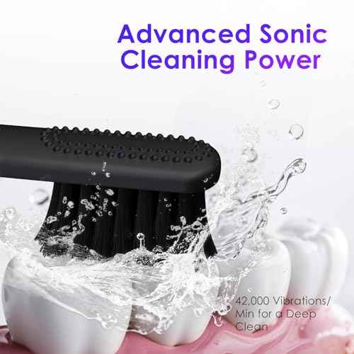 Electric Toothbrush, Portable Travel Sonic Toothbrush with Protective Case USB-C Rechargeable, Neutral Comfort Bristles, Waterproof, Smart Timer, Compact for Daily Use (Black)
