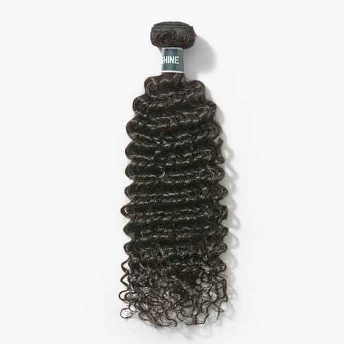 ASHINE Human Hair Bundle Deep Curly Water Wave, Unprocessed Cambodian Raw Hair 26 Inch, Flip Over Quick Weave Wet and Wave Bundles for Women Natural Black