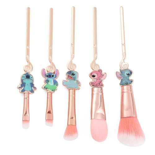 Cute Cartoon Girl-Themed 5-Piece Makeup Brush Set ? Premium Synthetic Bristles for Foundation, Blending, Face Powder, Blush, Concealer & Eye Shadow