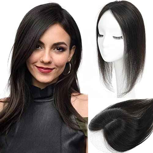 Real Human Hair Toppers for Women - No Bangs, Premium Remy Hair, 14 inch