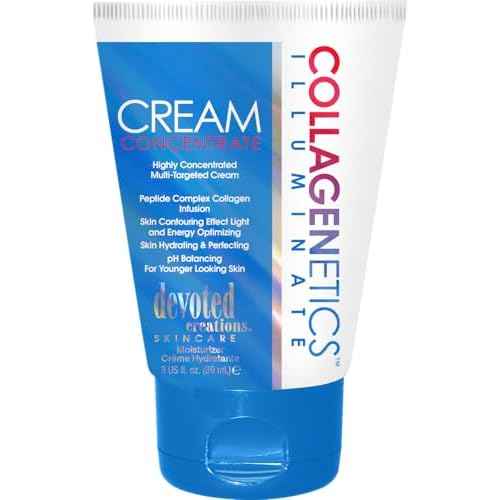 Devoted Creations Collagenetics Illuminate Cream Concentrate 3oz - Highly Concentrated Multi-Targeted Cream Skin Hydrating & Perfecting ? pH Balancing For Younger Looking Skin