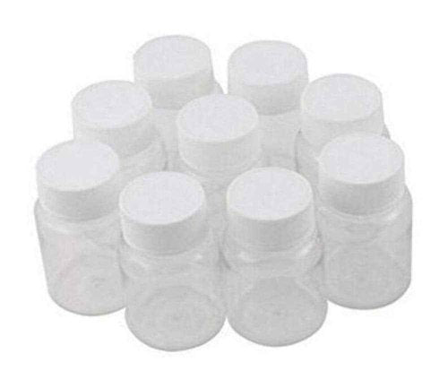 12 PCS 100 ML 3.3 OZ Plastic Clear Bottles Empty Container with White Screw Cap Solid Powder Case Refillable Storage Holder Sample Jar for Dispense Different Items