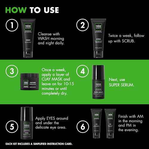 Tiege Hanley Skin Care Set for Men, Revitalization Routine, System Level 4, Face Wash, Scrub, Moisturizers, Eye Cream, Serum, & Clay Mask for Healthy, Hydrated Skin, Men¡¯s Skin Care, 7 Piece Kit