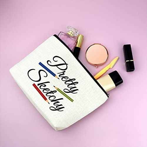 Colored Pencils Artists Gift Makeup Bag Artist Paint Lover Gifts Cosmetic Bag Artist Painter Gift Funny Art Student Graduation Gifts Christmas Birthday Present for Women Friend Girls Travel Pouch