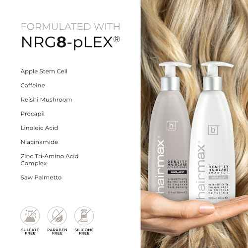 Hairmax Density Haircare Shampoo, Conditioner & Booster Set - For Thinning Hair - Supports Hair Density - Invigorates Hair & Scalp - For Men & Women - 10 fl oz (2 Bottles) & 4 fl oz (1 Bottle)