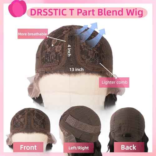 26 Inch 200 Density Wear and Go Glueless Wigs Human Hair Pre Plucked Pre Cut Loose Deep Wave Lace Front Wigs Human Hair 13x4x1 T Part Synthetic and Human Hair Blend Synthetic Wig Curly Human Hair Wig