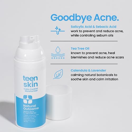 natural outcome Teen Skin Moisturizer | Gentle, Non-Toxic Acne Treatment for Boys & Girls | All Skin Types | 50 ML