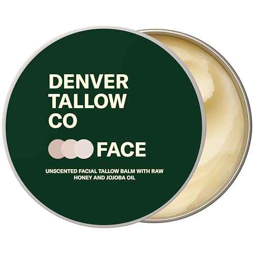 Face Tallow Balm - Grassfed Beef Tallow Facial Moisturizer with Organic Jojoba Oil, Raw Honey, Beeswax - Natural Face Balm - Unscented - 2oz