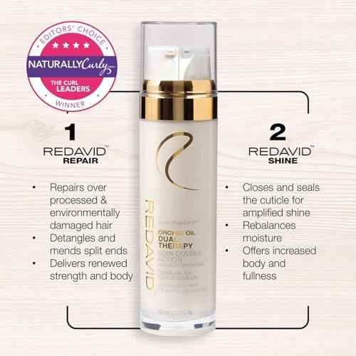REDAVID Orchid Oil Dual Therapy Ultra Nourishing Repair - Luxury Hair Treatment made from Cymbidium Orchids for Damaged, Curly Hair - Clinically Strengthens, Adds Protein & Hydrates Hair