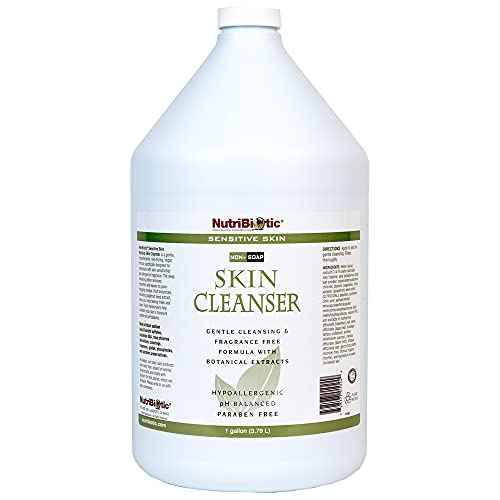 NutriBiotic ? Sensitive Skin Non-Soap Skin Cleanser, 1 Gallon with GSE (Citricidal) | pH Balanced, Hypoallergenic & Biodegradable | Free of Parabens, Sulfates, SLS, SLES, Dyes, Colorings & Fragrance