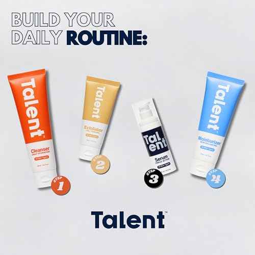 Talent Complete Skincare Set for Men ? 90 Day Supply, Korean Skincare, EWG Verified, Fragrance-Free Cleanser, Exfoliator, Serum & Moisturizer, Full Routine Kit