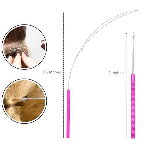 SIVOTE Professional Hair Extension Pliers & Bead Extension Tool Kit ? Stainless Steel Hair Pliers for Bead Extensions, Microlink Tool Kit, & Loop Threader for Micro Beads Hair Extensions Kit Pink