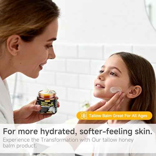 Beef Tallow Honey Balm for Skin,Face,Body - Handmade Whipped Cream Face Moisturizer with 100% Narural Organic Grass-Fed Beef Tallow & Raw Honey - Balm For Dry, Sensitive Skin - Unscented,4.23OZ