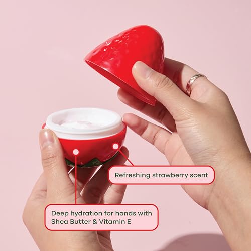 TONYMOLY Very Berry Strawberry Duo Gift Set | Hydrating Hand Cream with Sweet Strawberry Scent & Limited Edition Candle | Holiday Self-Care & Relaxation Gift for Women
