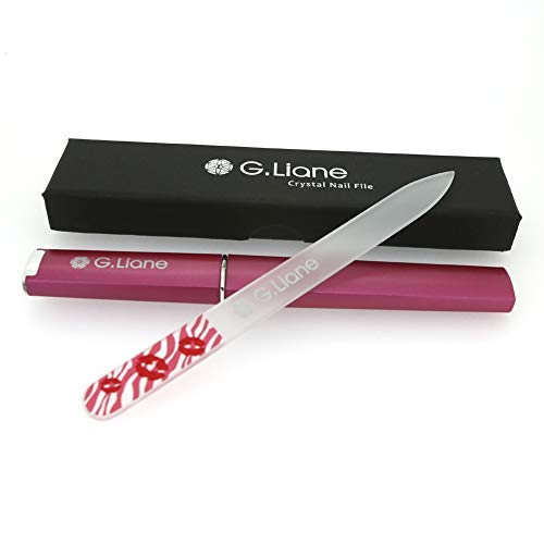 G.Liane Premium Glass Nail File with Case Professional Crystal Fingernail Files Perfect Manicure Set for Women Men Kids Nail Care Gift Set (Blue)