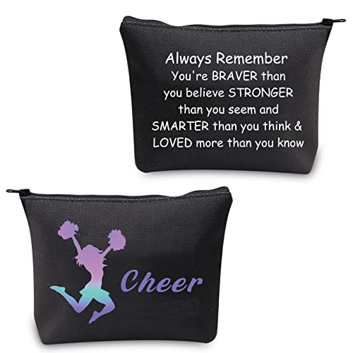 CMNIM Cheer Gifts Cosmetic Bag Cheerleading Gifts Cheerleaders Makeup Bags Cheer Girl Love Cheer Gifts (Cheer Gifts Black)