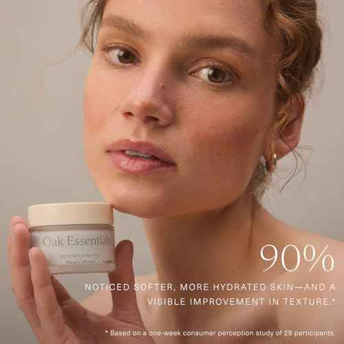 Oak Essentials Refining Mask | Whipped Face Mask with Blue Tansy to Help Visibly Reduce Pores, Balance Oil, and Refine Skin Texture, 1.4 Oz