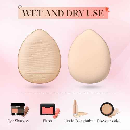 Gerrii 72 Pcs Finger Powder Puff Mini Makeup Sponge Soft Beauty Makeup Blender Puff for Foundation, Face Powder, Under Eye Setting, Concealer, Repair Cream, Cosmetic Tool (Skin Color)