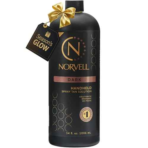 Norvell Premium Spray Tan Solution Dark 34 fl oz ? Professional Sunless Tanning Formula for Deep Natural Bronze, Streak-Free, Fast-Drying, Long-Lasting Sunless Color