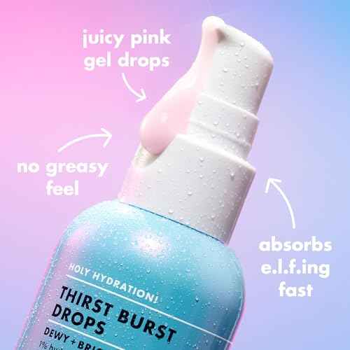 e.l.f. SKIN Holy Hydration! Thirst Burst Drops, Serum For A Radiant Complexion Instantly & Over Time, Made With Hyaluronic Acid, Vegan & Cruelty-Free
