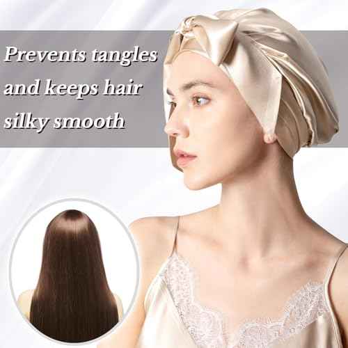 DAISYSILK 100 Pure Mulberry Silk Hair Bonnet for Sleeping Silk Hair Wrap for Women